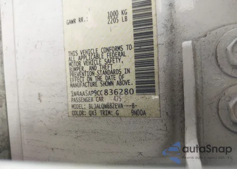 2012 Nissan Maxima 3.5 S from USA, damaged, VIN 1N4AA5AP9CC836280